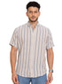 Design 1 - Beige Stripped Half - Shirt - Khotwh